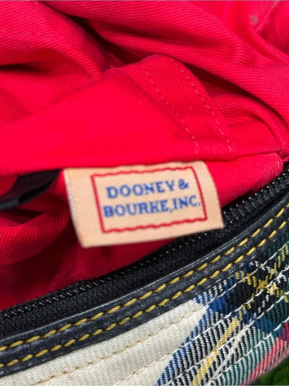 Dooney & Bourke Tartan Large Erica Hobo Shoulder Bag Cream/White Plaid Multi
